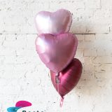 Shades of Pink Foil Hearts Balloons - bouquet of 3