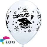 Customized White Graduation Double Side Print Balloons