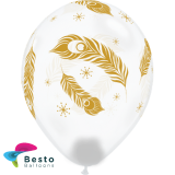 Customized Golden Feather Double Side Print Balloons