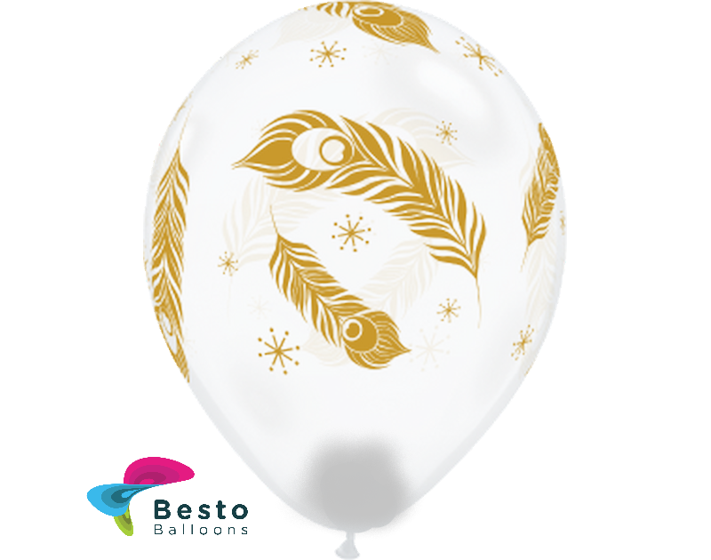 Customized Golden Feather Double Side Print Balloons