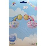 Baby Girl/Boy Rainbow and Cloud Shape Foil Balloon
