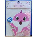 Baby Shark Happy Birthday Chain Medium Pink