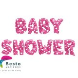 Baby Shower Pink  Alphabet Foil Balloons