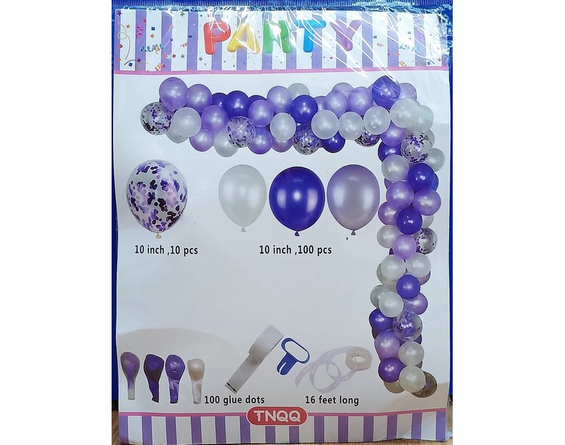 Purple & Pearl White Confetti DIY Balloon Garland Kit