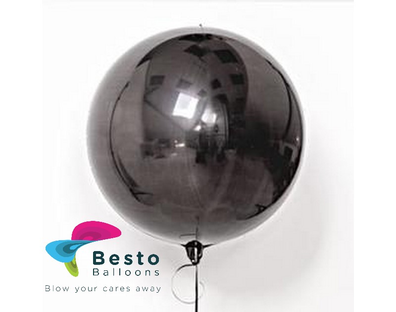 Black Orbz Metallic Foil Balloon