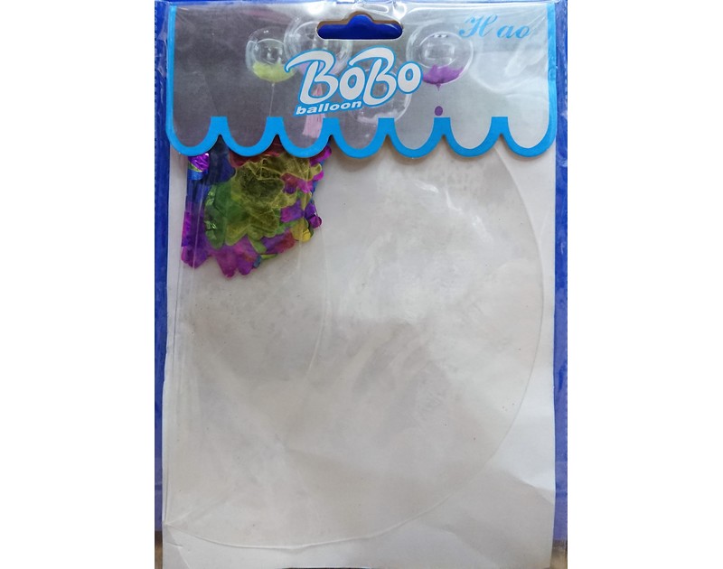 Confetti Filled Bobo Balloon Transparent 18 Inch