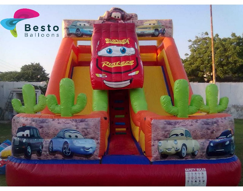 Disney Cars Mc Queen Theme Inflatable Slides and Bouncing Combo Rental Service