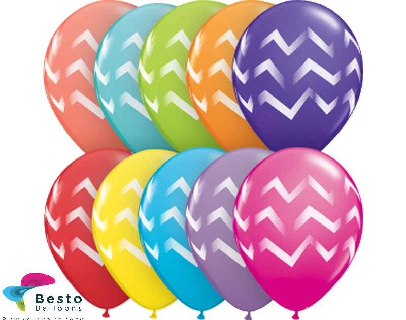 Customized Chevron Stripes Double Side Print Balloons