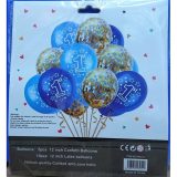 First Birthday Confetti Balloons Set Blue