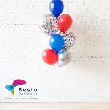 Latex Balloon Bouquet Blue and Red 10Pcs Pack