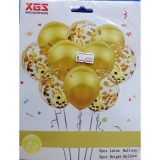 Confetti and Opaque Latex Balloons Set 10Pcs Pack