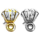 Diamond Ring Shaped Foil Balloon Silver/Golden