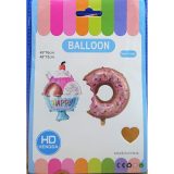 Bitten Donut / Ice cream Shaped Foil Balloon Large Pink
