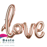 Love Rose Gold Alphabet Foil Balloons Set 16"