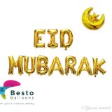Eid Mubarak Golden Alphabet Foil Balloons