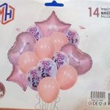 Foil and Latex Balloons Bunch 14 Pcs Set
