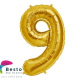 Number Foil Balloon 9 Golden