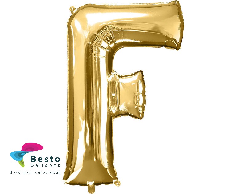 Golden Alphabet Foil Balloon "F"