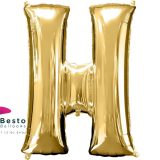 Golden Alphabet Foil Balloon "H"