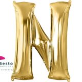 Golden Alphabet Foil Balloon "N"