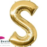 Golden Alphabet Foil Balloon "S"