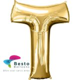 Golden Alphabet Foil Balloon "T"
