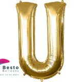 Golden Alphabet Foil Balloon "U"