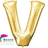 Golden Alphabet Foil Balloon "V"