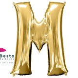 Golden Alphabet Foil Balloon "M"