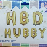 HBD Hubby Alphabets Foil Balloons Set