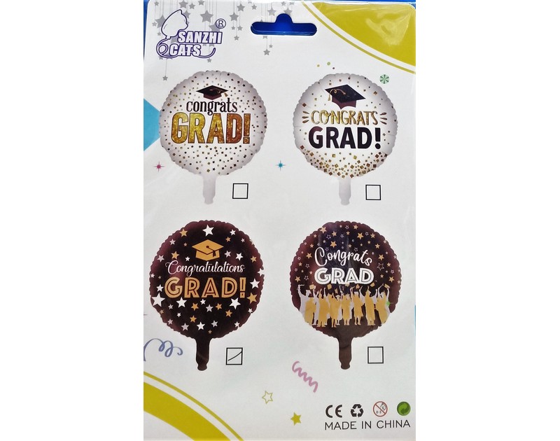 Graduation Foil Balloon 18 inch Round Single