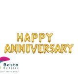 Happy Anniversary Golden Alphabet Foil Balloons Set 16"
