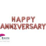Happy Anniversary Alphabet Foil Balloons Set (Rose Gold)
