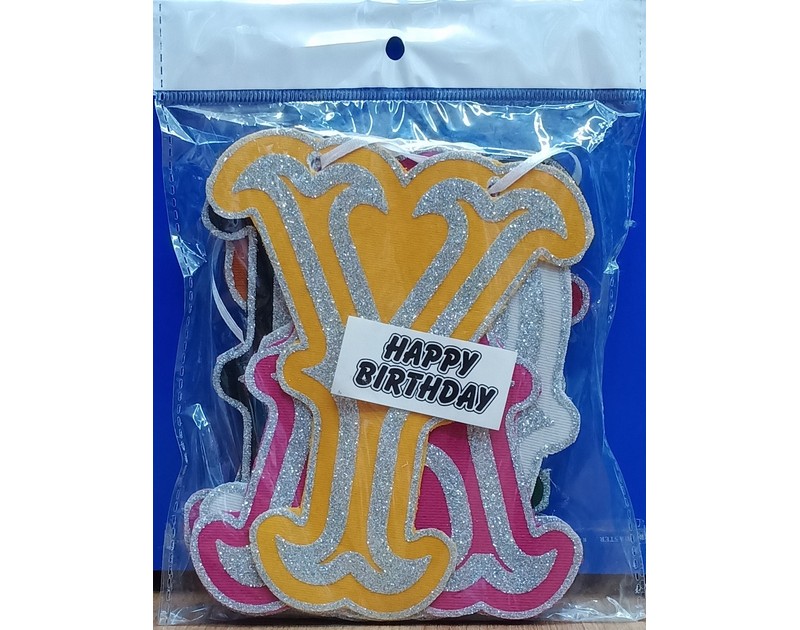 Happy Birthday Alphabet Chain Multicolor