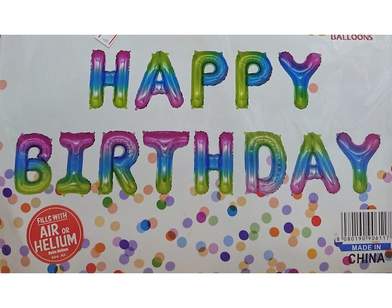 Happy Birthday Letters Foil Balloon Set