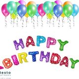 Happy birthday Foil Balloons Alphabets Mix Colors