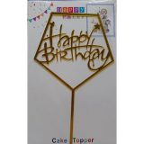 Happy Birthday Pentagon Shaped Cake Topper