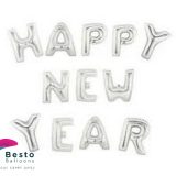 Happy New Year Silver Alphabet Foil Balloon
