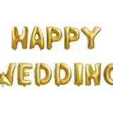 Happy Wedding Alphabets Foil Balloons Set (Silver/Golden)