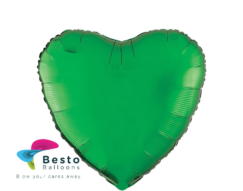 Dark Green Heart Shape Foil Balloon