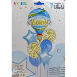 Hot Air Balloon Shape Welcome Baby Balloons Set 7 Pcs