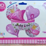 Its a Girl 5 Pcs Foil Balloon Bouquet Cart