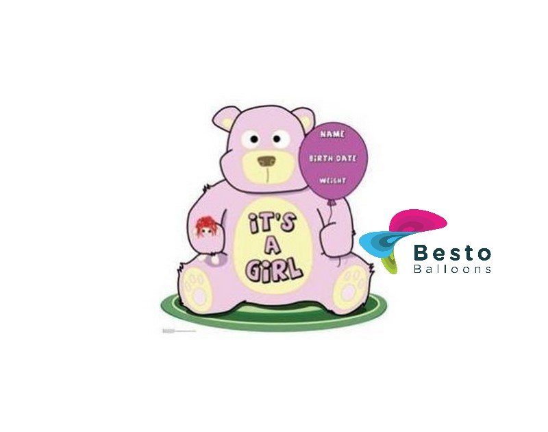 It's a Girl Teddy Bear Cutout