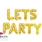 Lets Party Golden Alphabet Foil Balloon 16"