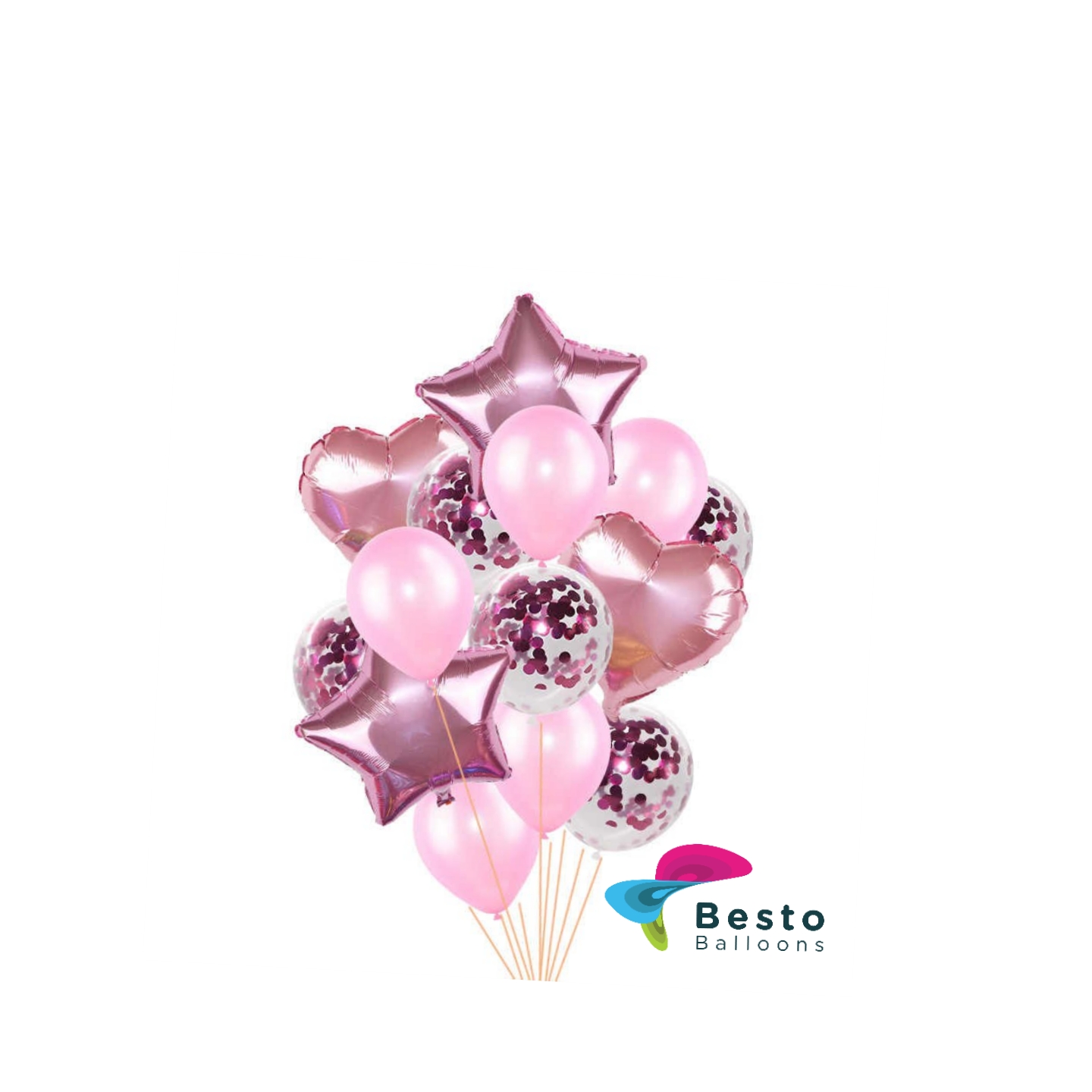Balloon Bouquet Pink 14Pcs Set
