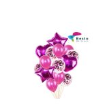 Balloon Bouquet Hot Pink 14Pcs Set