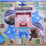 Minecraft Theme Decoration 5Pcs Foil Balloons