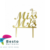 Cake Topper Acrylic - From Miss to Mrs Silver