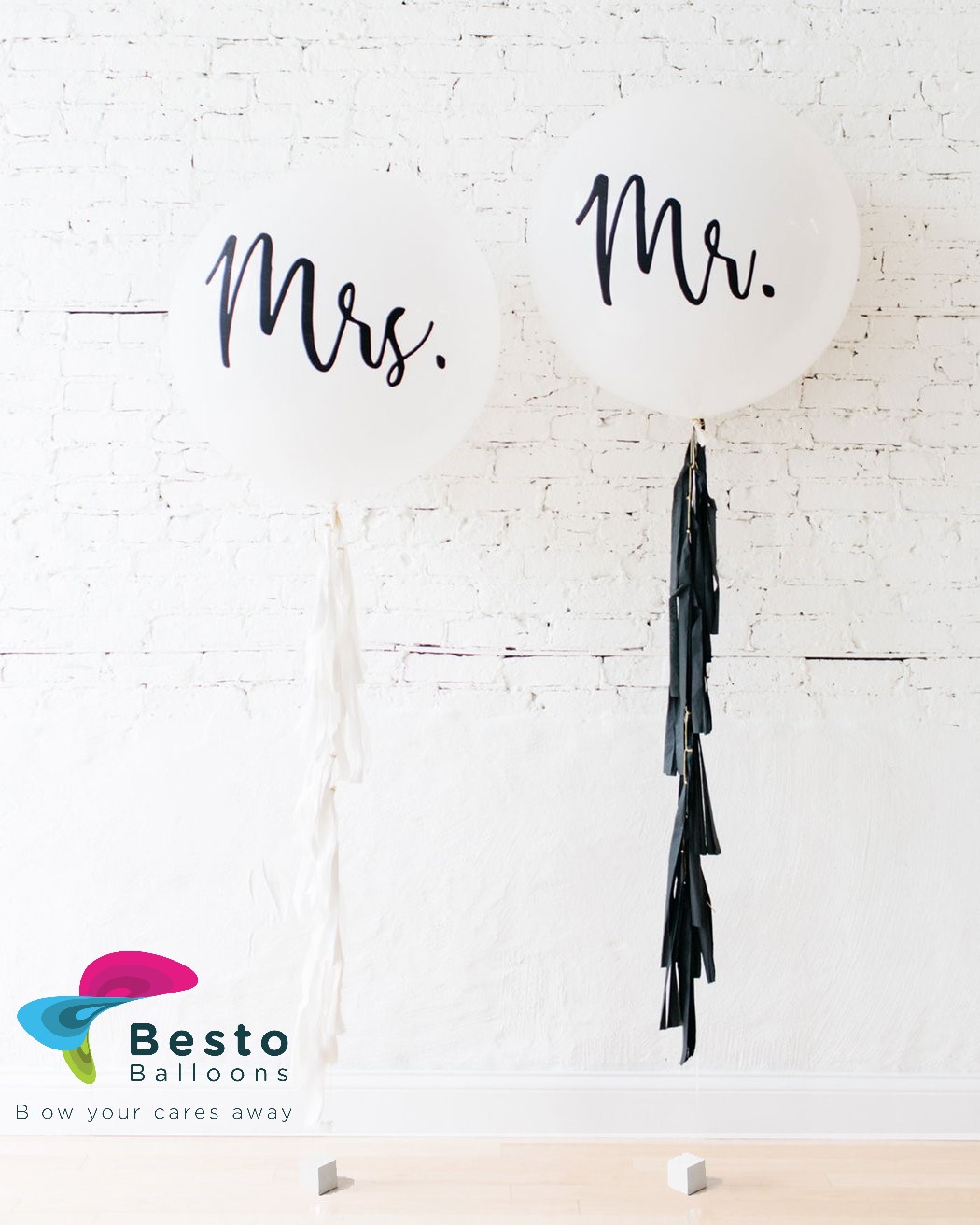 MR & MRS Giant Balloon 36" Custom Printed