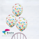 Multicolor Confetti Transparent Latex Balloon 12 Inch